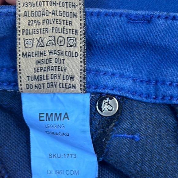 DL1961 Emma Leggings Jeggings Curaçao Royal Blue, Size 25 - Picture 7 of 8